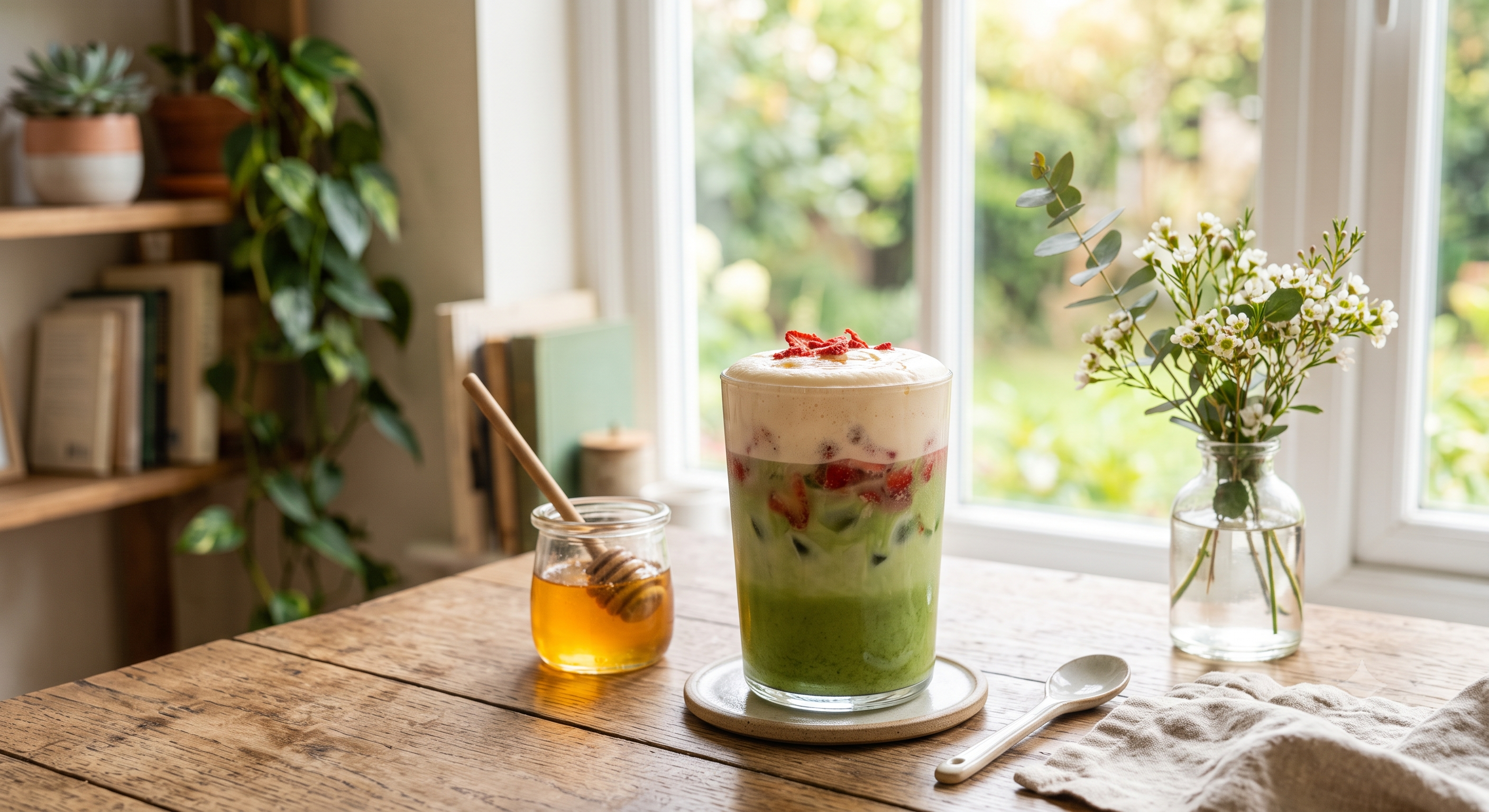 Iced Strawberry Matcha Latte